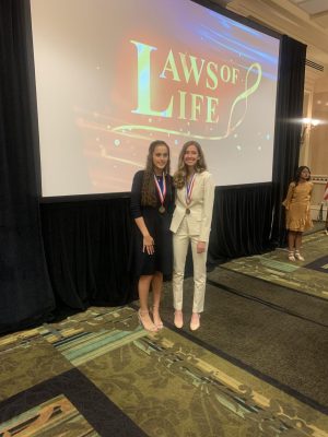 First place winner Kathryn Barry (right) and second place winner Haylen Irvan (left) after the awards ceremony at the Naples Hilton.