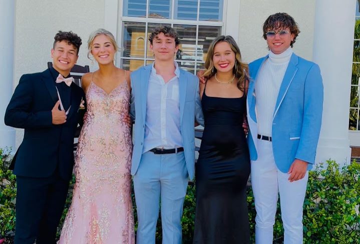 Payton R., Troy M., and their friends before prom.