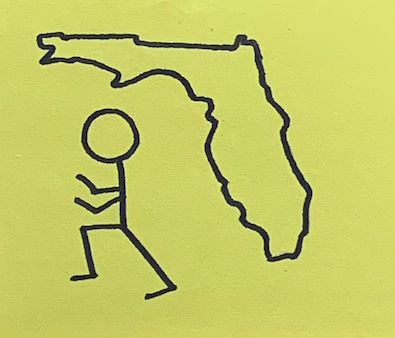 Artist, Riley Letendre, rendition of a person escaping the state of Florida. 