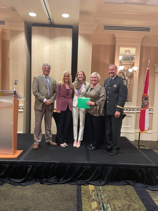 Pictured: (Left to Right) Keith Scalia, Melissa Scott, Kathryn Barry, Superintendent of Collier County Public Schools, Kamela Patton, and Collier County Sheriff Kevin Rambosk