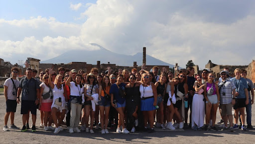 Image of the Marco Island Academy Italy and Greece travel group in Pompeii, Italy.