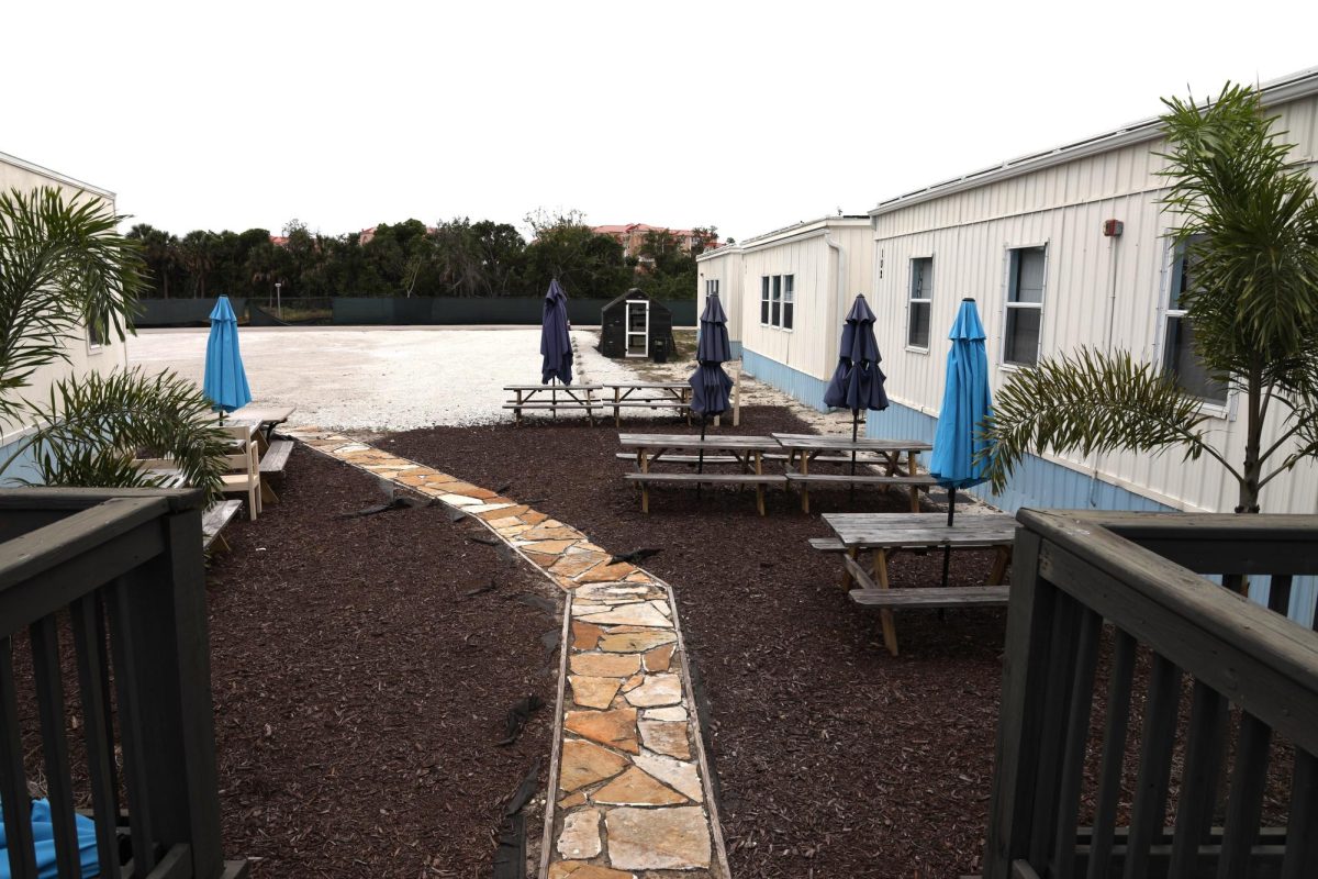 A closer shot at how the classrooms were structured, with a view of the old parking lot. 