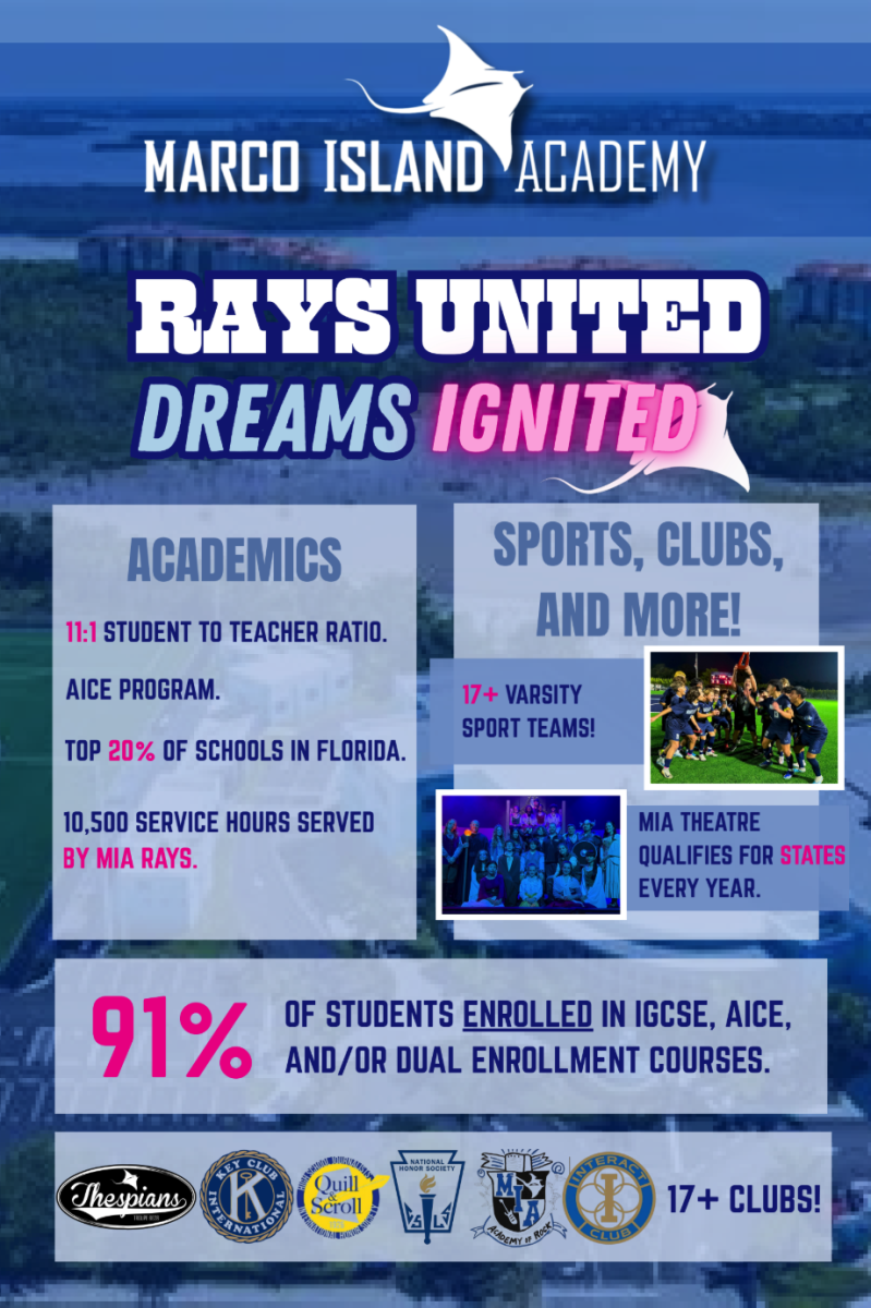 Poster made by AICE English Language students, Hannah Saad, Kaylee Zito, Mara Schmolling, and Dakota Tenney