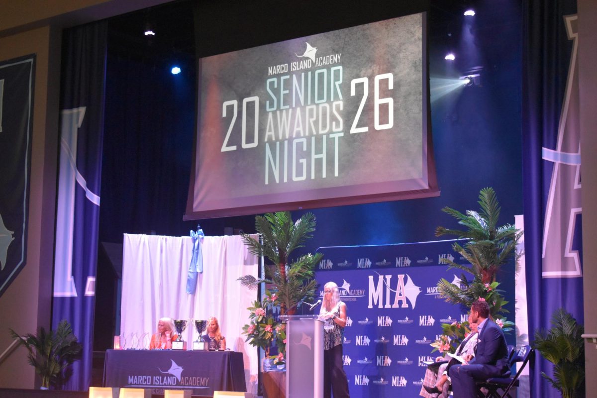 The stage for the class of 2026's senior awards night.