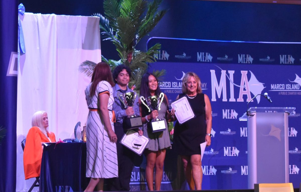 The recipients of the Male and Female Leadership Trophies, John Toledo and Alina Nguyen.
