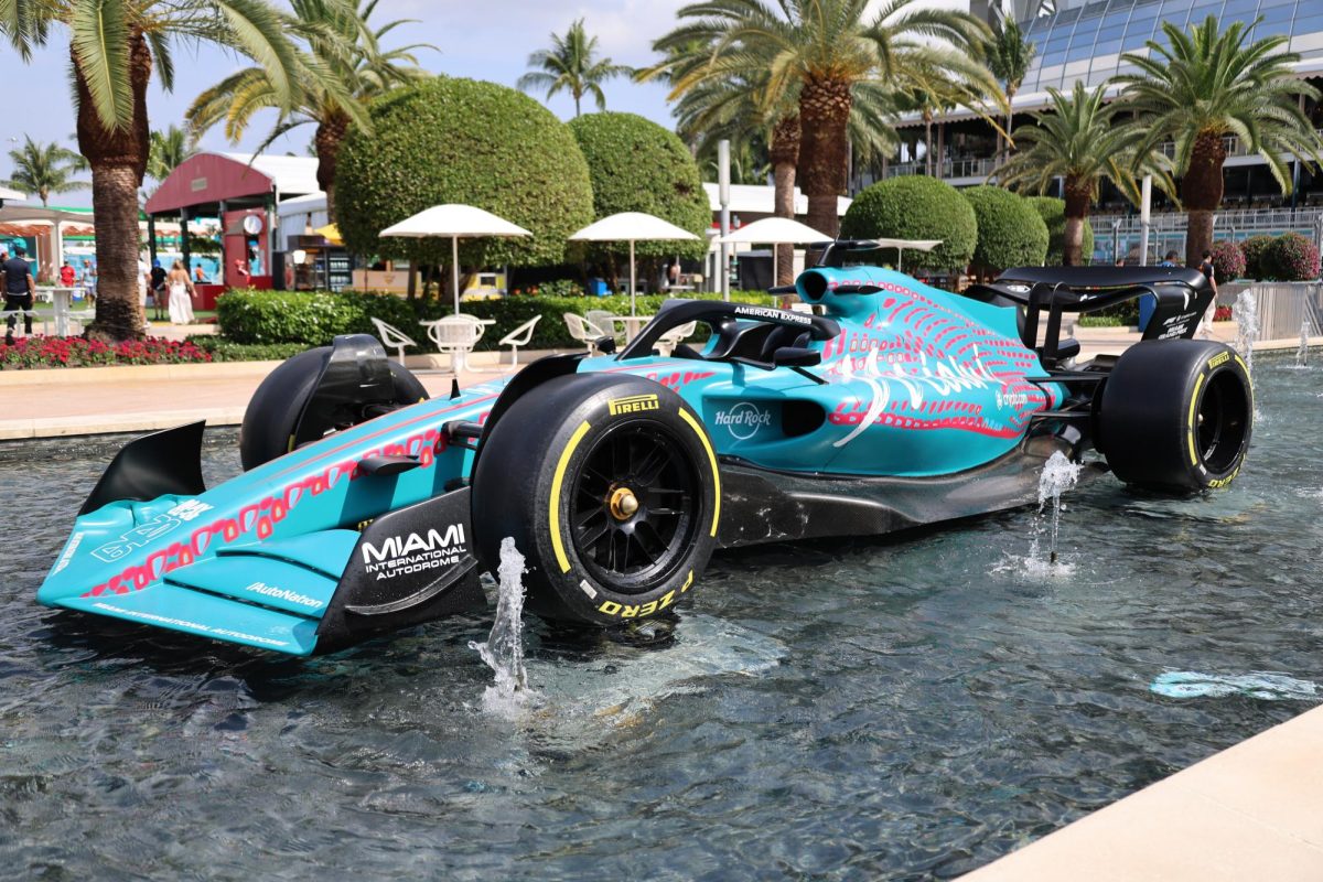 Fountain outside the Hard Rock Stadium in Miami Gardens.